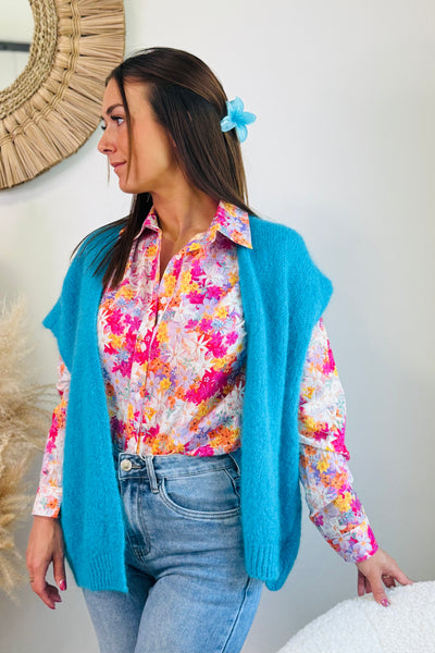 Gilet Bemena Sans Manches Bleu Cyan (15046855655749)