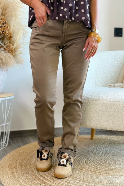 Jeans Relax Taupe Red Button (15255251648837)