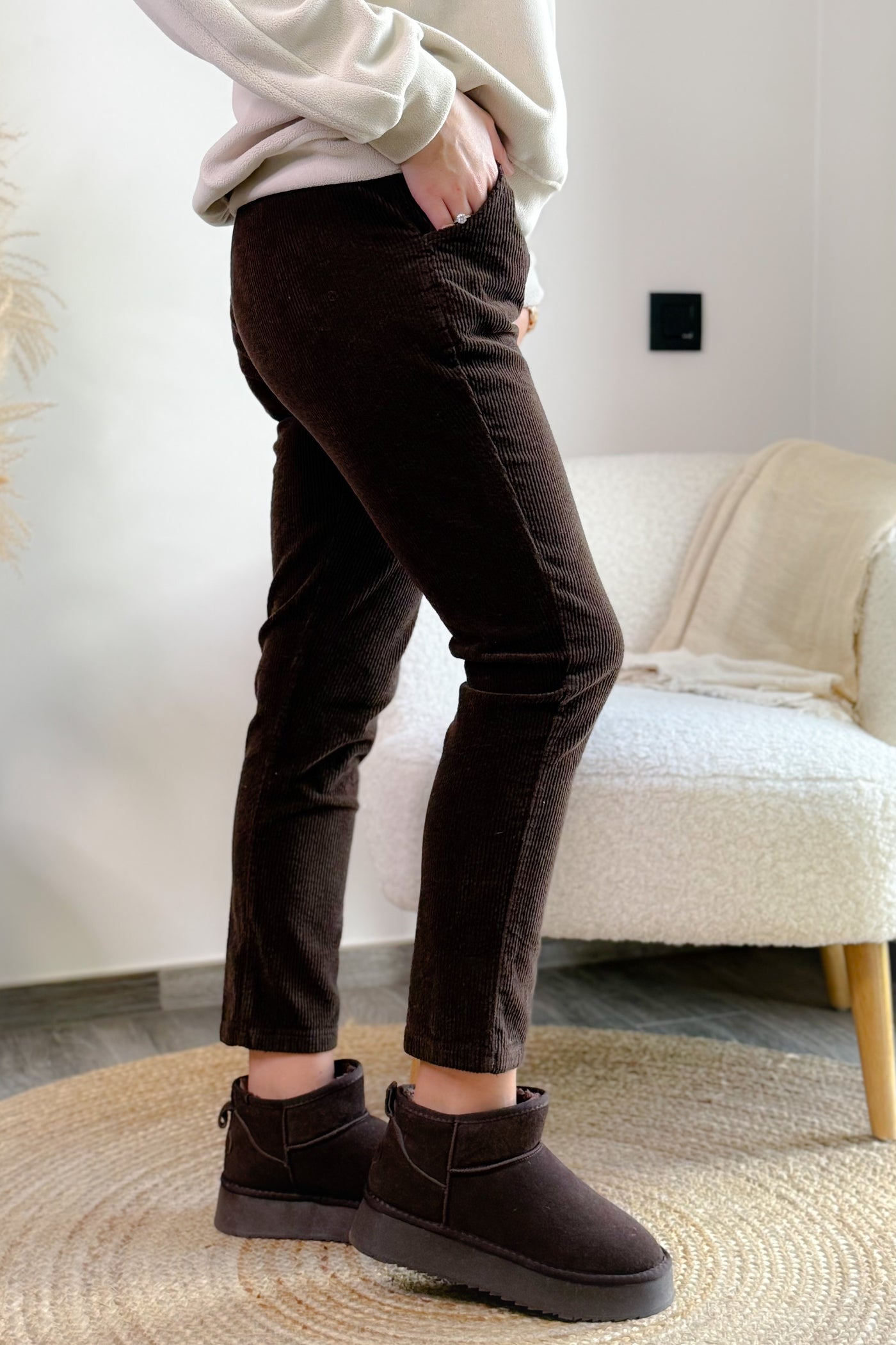 Pantalon En Velours Mary-Lou Choco