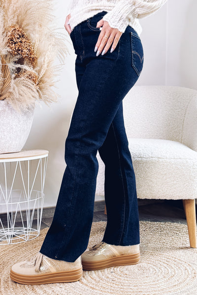 Jeans Wide Leg Plipata Taille Haute Bleu Brut (14836843512133)