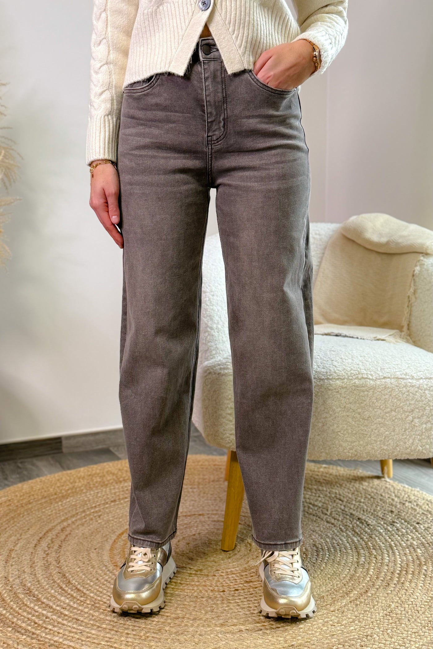 Jeans Mum JW8733 Choco Délavé