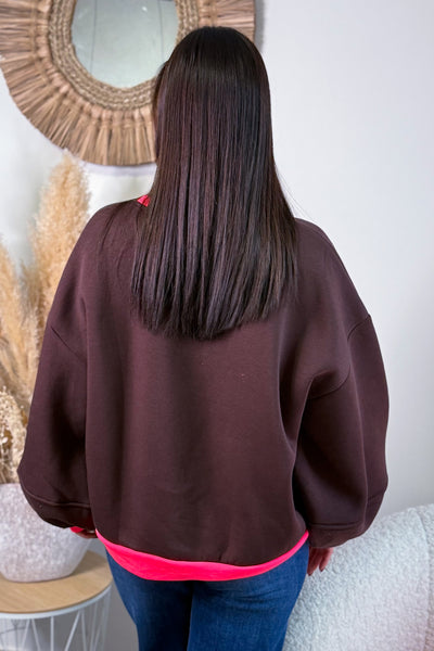 Sweat Sandrina Choco/Rose Fluo