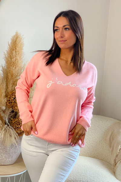 Pull " J'adore " Rose Baby (9165062766917)