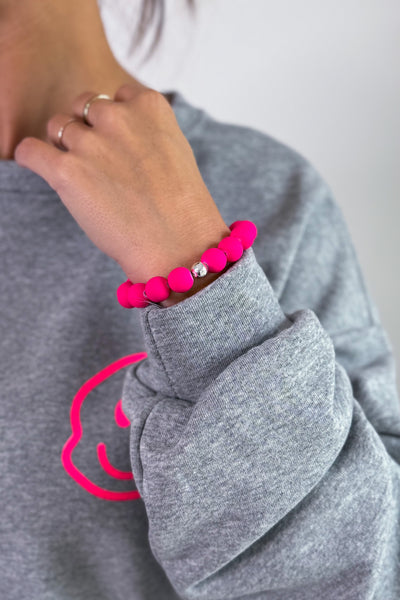 Bracelet Perle Rose Fluo (15314922864965)