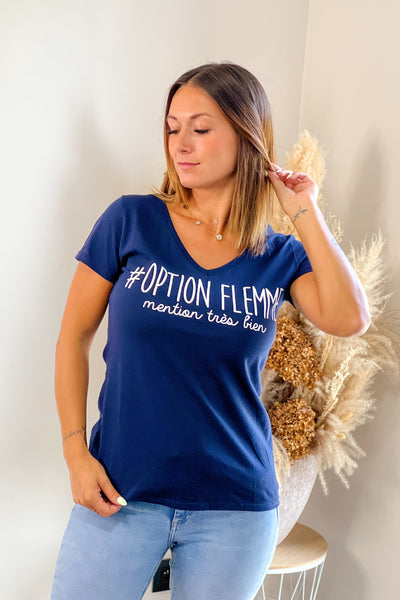 T-shirt "Option Flemme" Bleu Marine (8667686928709)