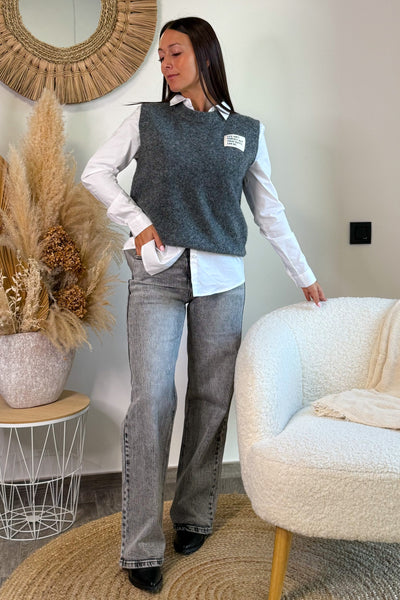 Jeans Wide Leg Y5337 Gris