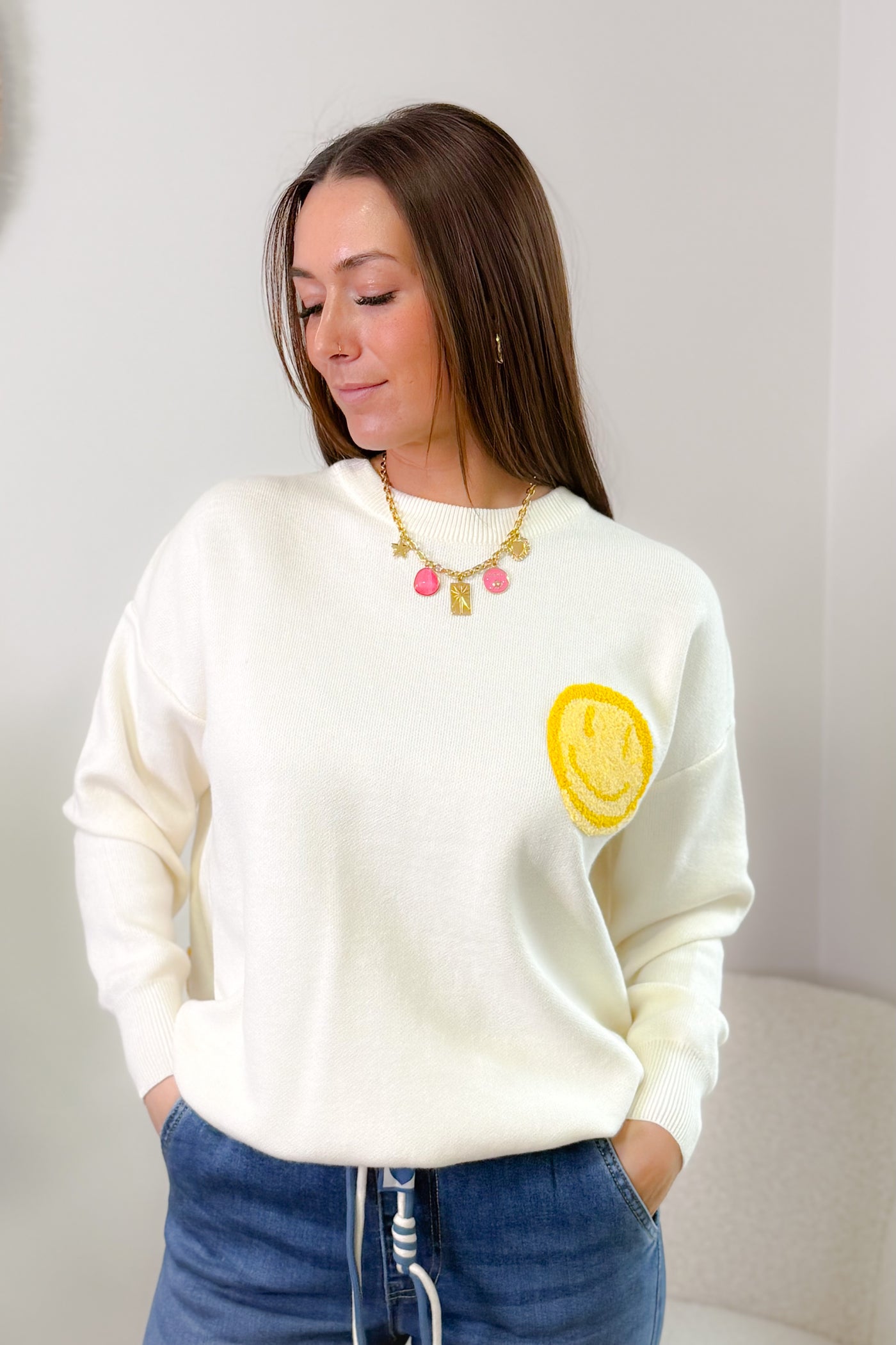 Pull " Smiley" Jaune (14975819710789)