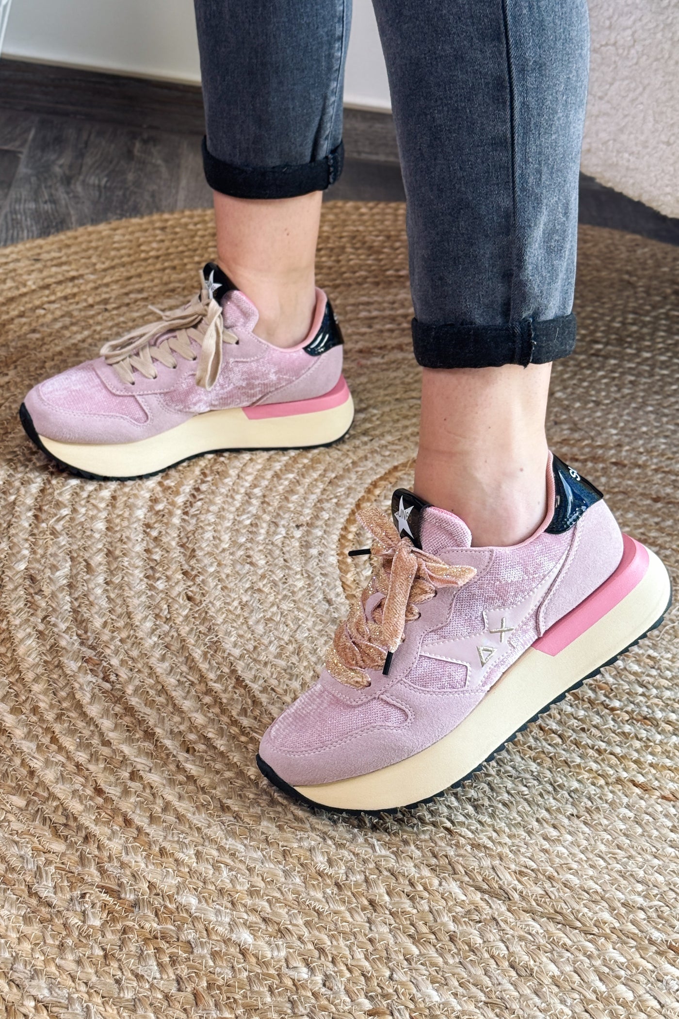 Baskets Compensée Sun68 Rose (15258460848453)