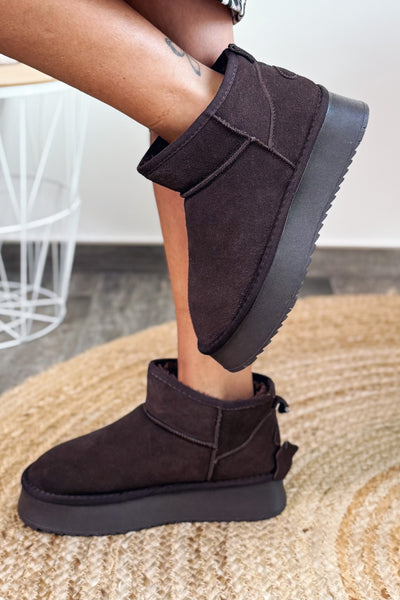 Boots Style Ugg Chocolat En Cuir (15297366458693)