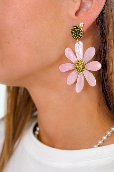 Boucle D'Oreille Margueritte Rose (15114831659333)