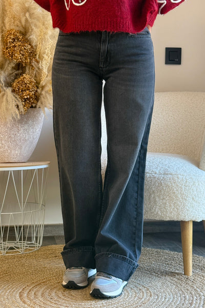 Jeans Only Lella Wide Fold Noir Délavé (9719435002181)