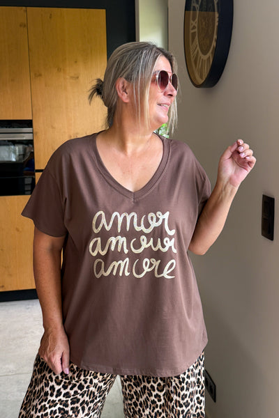 T-Shirt " Amour Amour Amore" Choco GT (15288501698885)