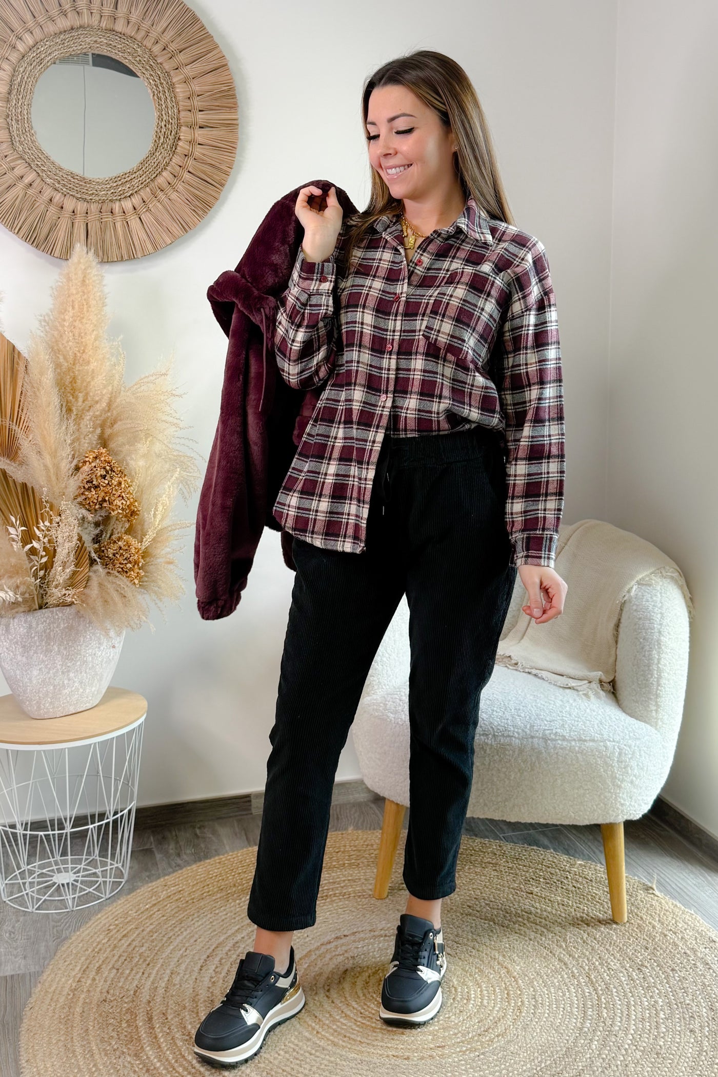 Pantalon En Velours Mary-Lou Noir