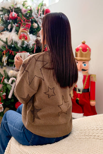 Pull De Noël Nuit Etoilée Taupe ONLY
