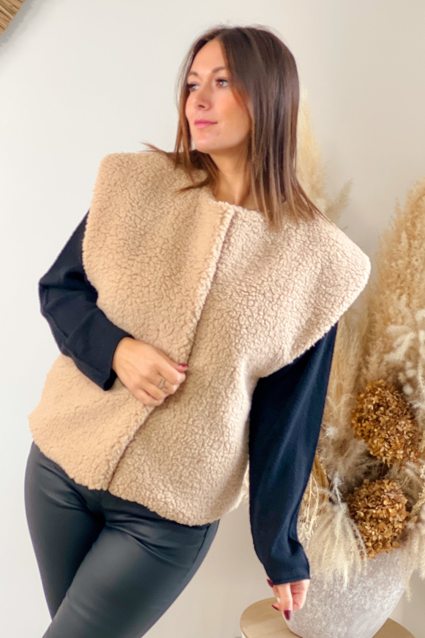 Gilet Teddy Nadina Beige (8722028167493) (9707420811589)