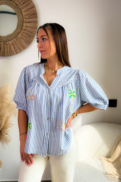 Chemise Elissia Bleu Manches Courtes (15104191562053)