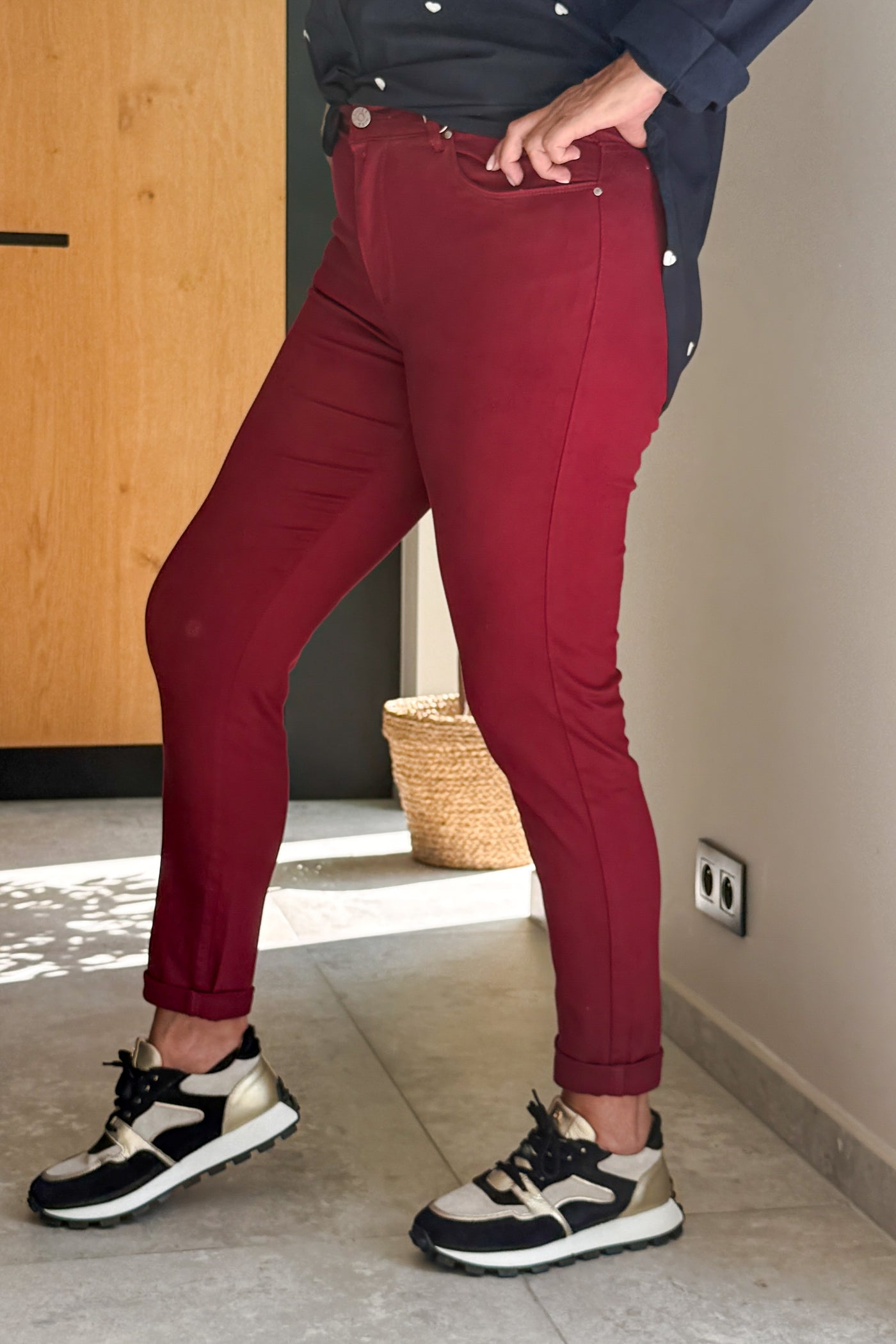 Jeans Slim Nina Carter P199-63 Bordeaux (15260740256069)