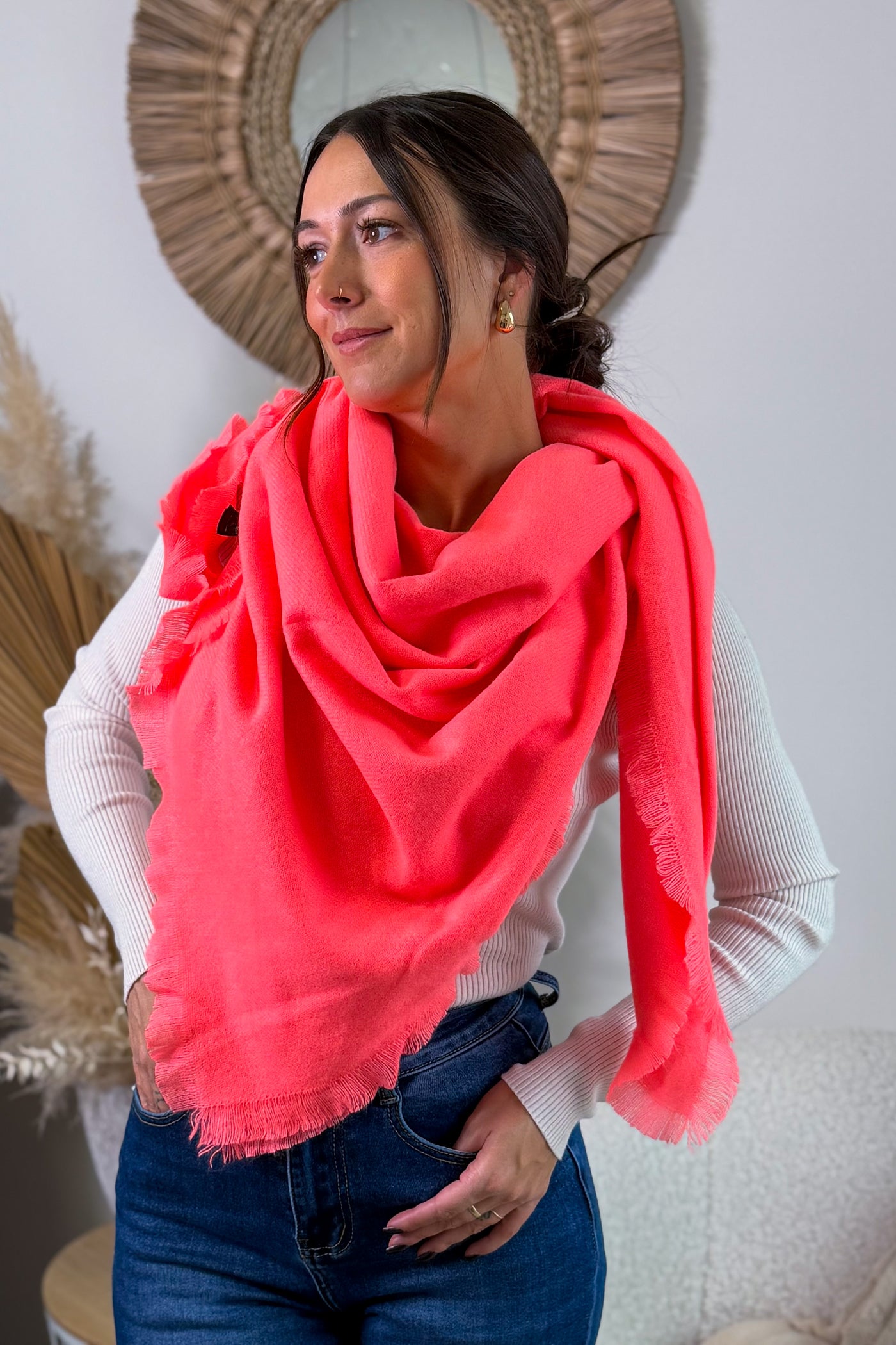 Echarpe Carré Corail Fluo