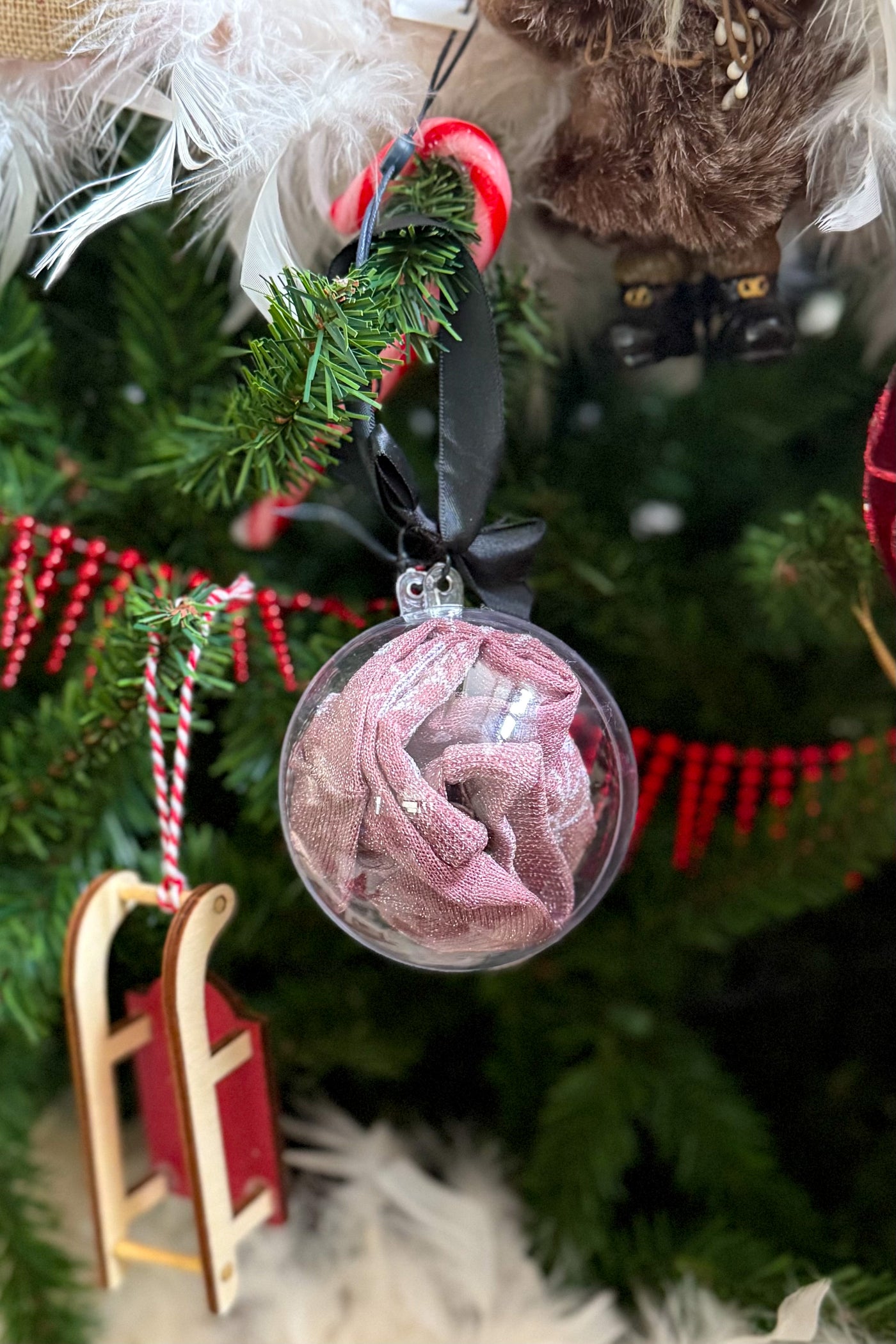 Chaussettes Paillettes Flocons Rose