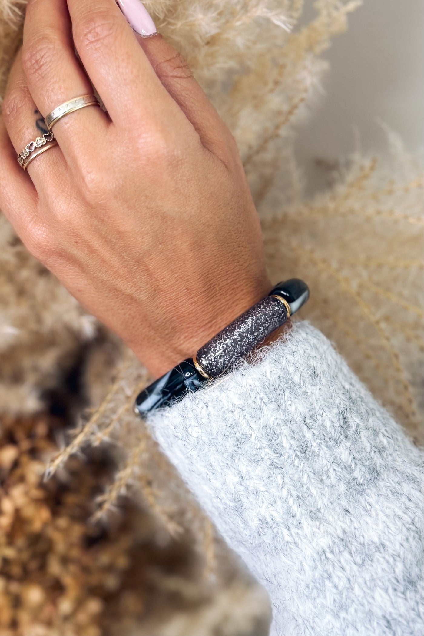 Bracelet Pierre Noir/Gris (15255501406533)