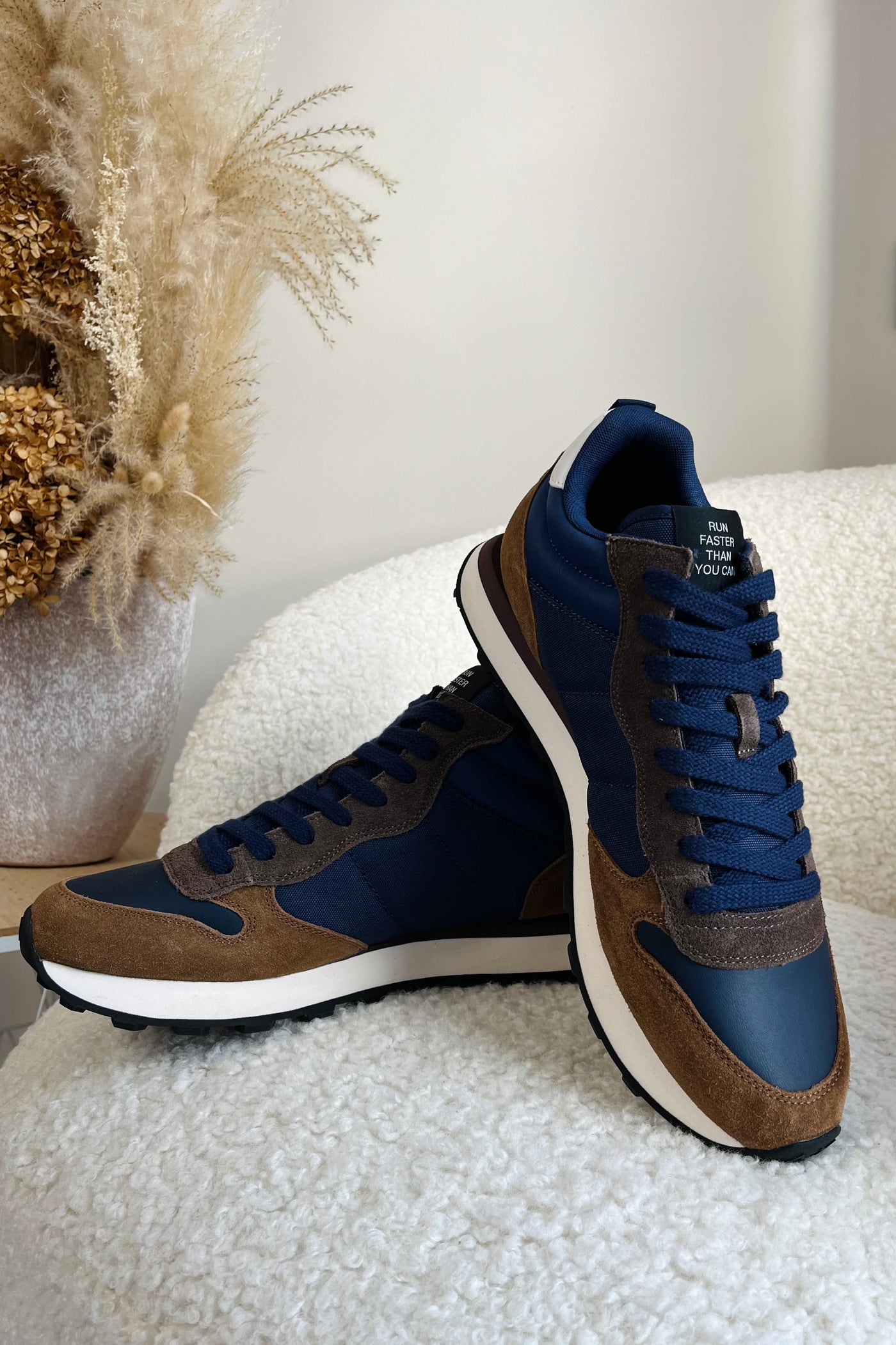 SUN 68 Tom  2.0 Solid Bleu Marine/Camel Mid (9722369016133)