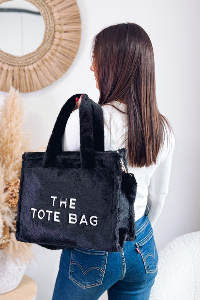Tote Bag Fourrure Noir Rigide (15297546322245)