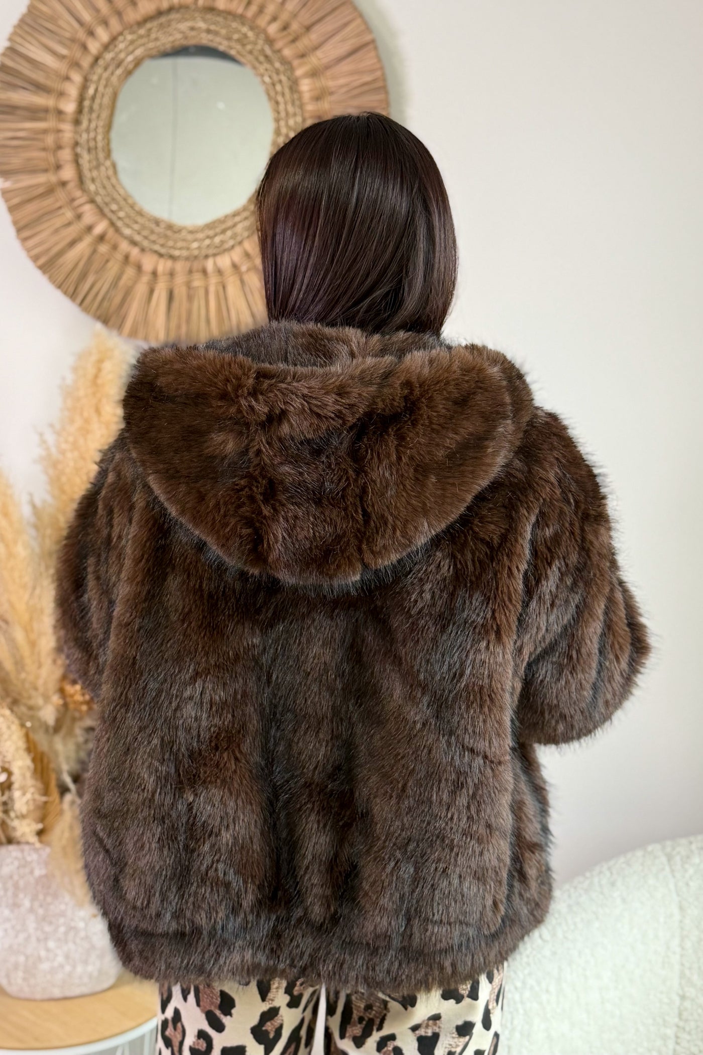 Veste Fausse Fourrure Cindy Choco