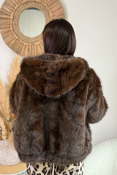 Veste Fausse Fourrure Cindy Choco