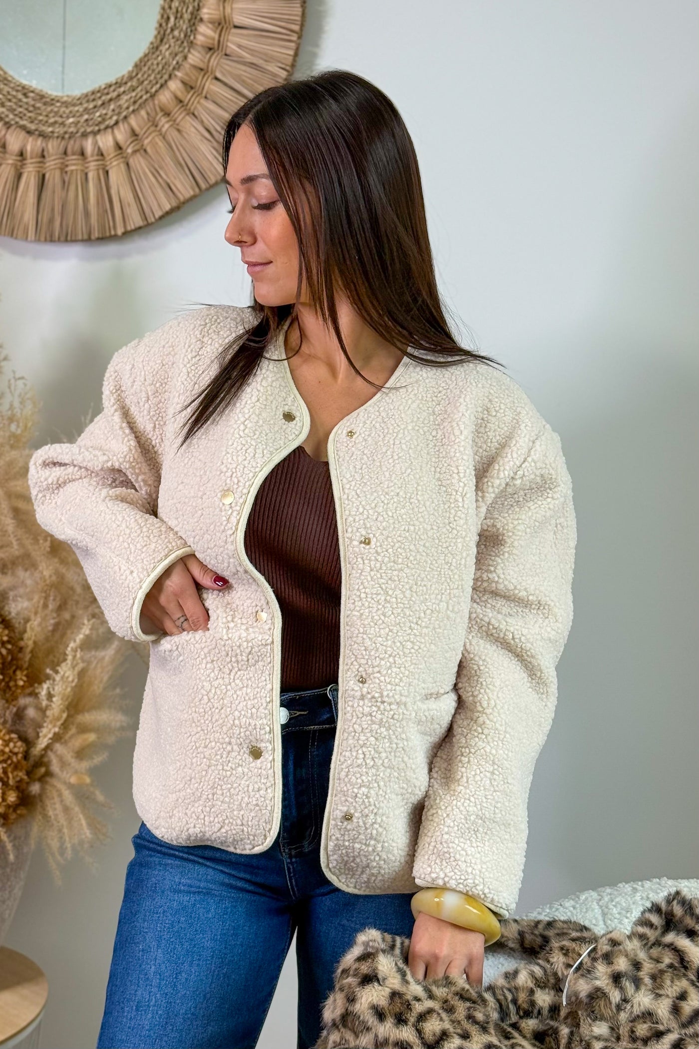 Veste Teddy Johanne Beige Garcia