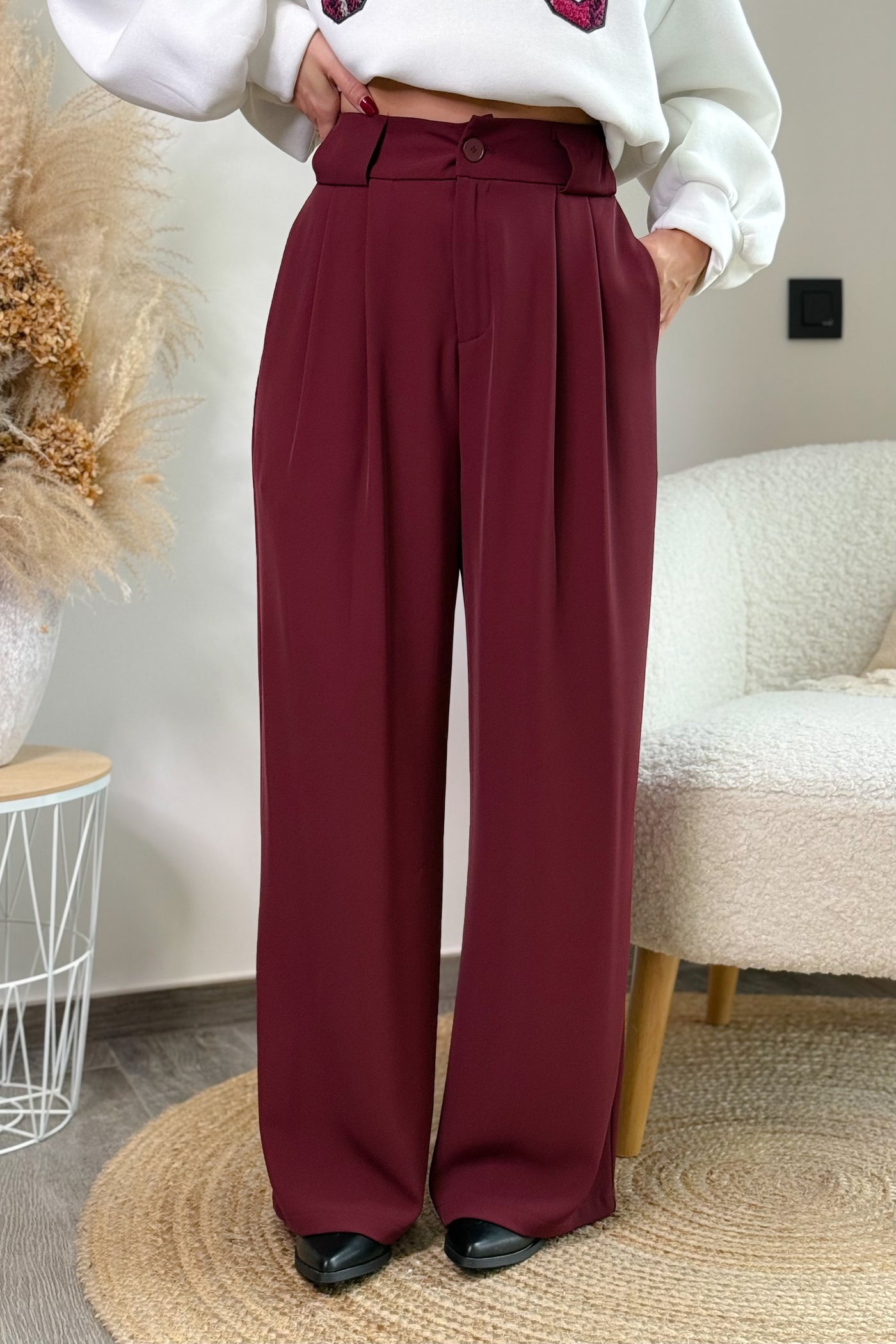 Pantalon Edwina Bordeaux