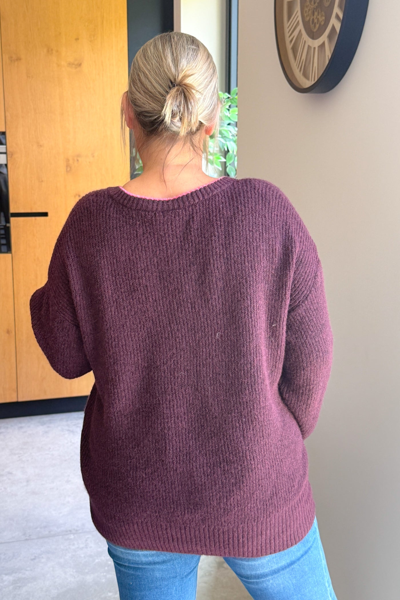 Pull CarWhitney Bordeaux Col V Carmakoma (15308062032197) (15308077433157)
