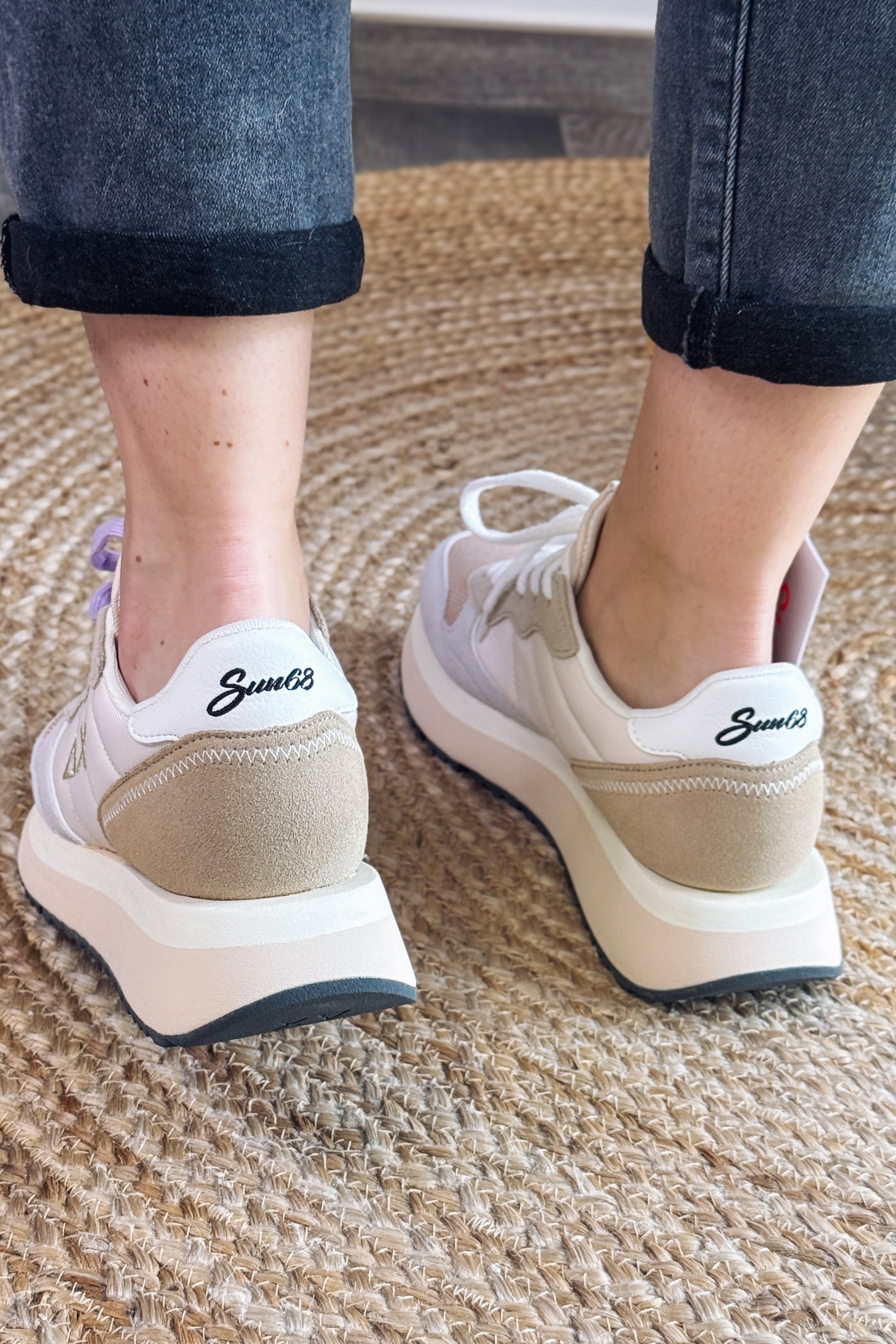 Baskets Compensée Sun68 Blanc / Beige (15258492371269)