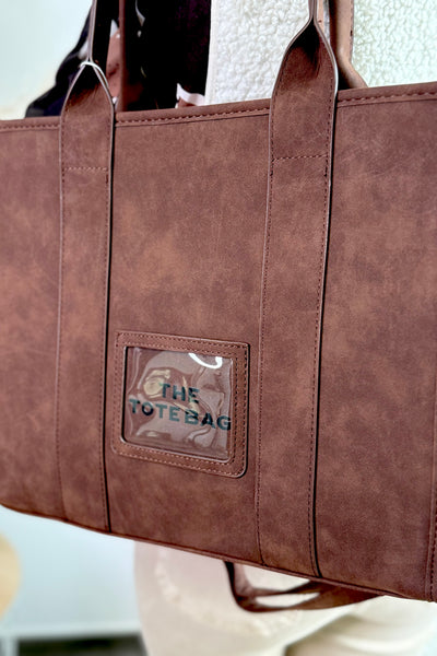 Sac The Tote Bag Suédine Choco (15314320589125)