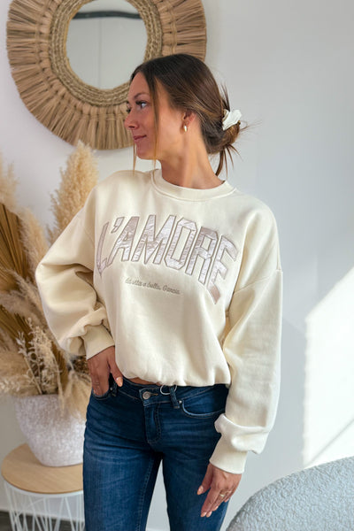 Sweat "L'Amore" Beige Garcia (15197597466949)