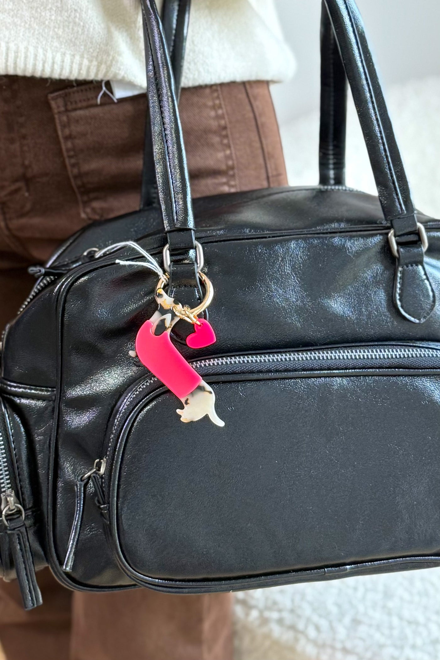 Porte Clé De Sac Teckel Léo Rose (15329750909253)