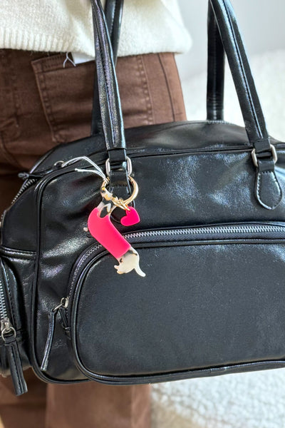 Porte Clé De Sac Teckel Léo Rose (15329750909253)