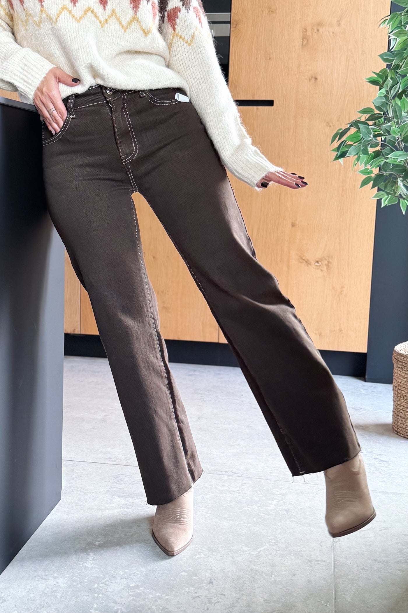 Jeans Wide Leg M7321K-1 Choco