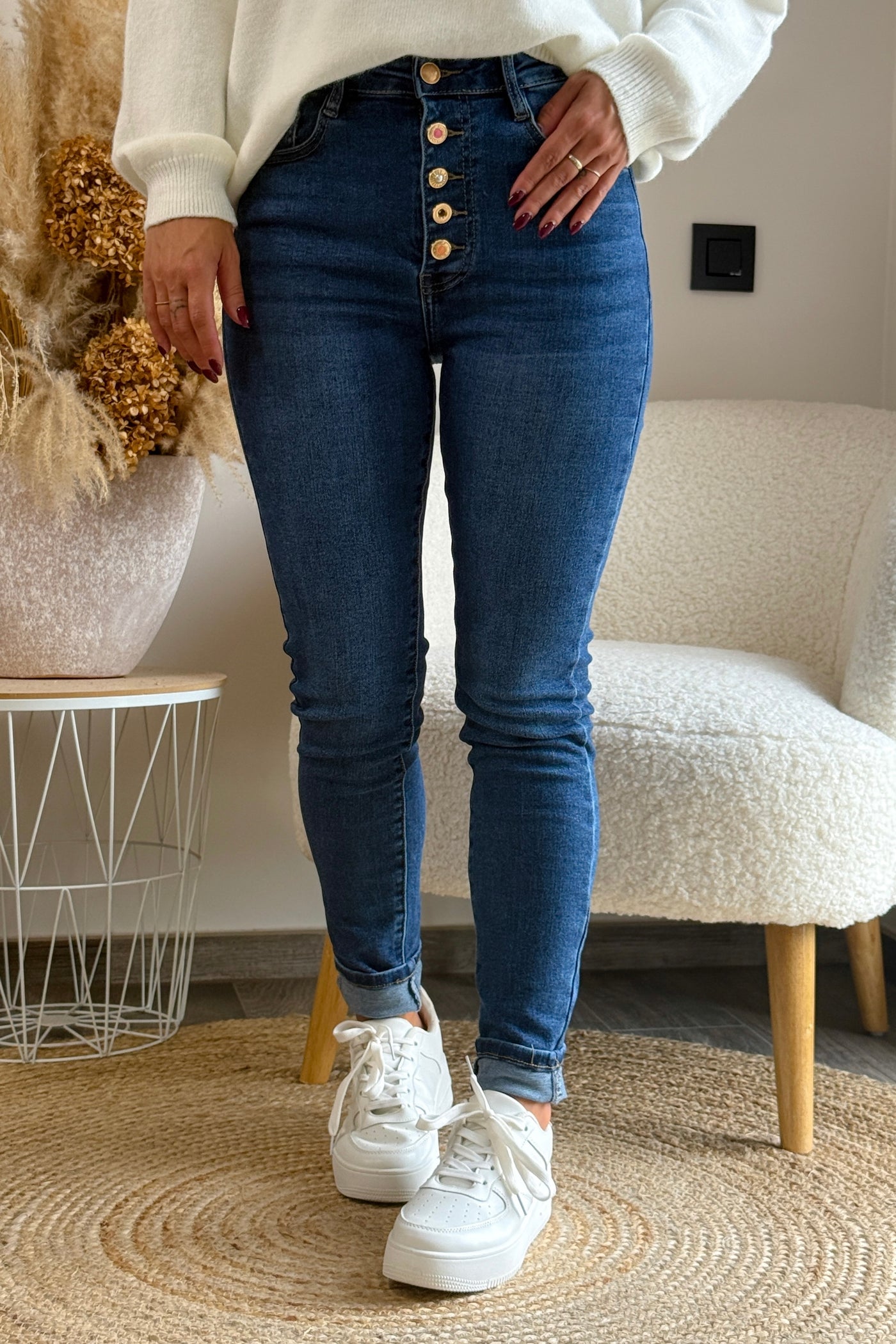 Jeans Slim Anne Taille Haute Bleu (9719487004997)