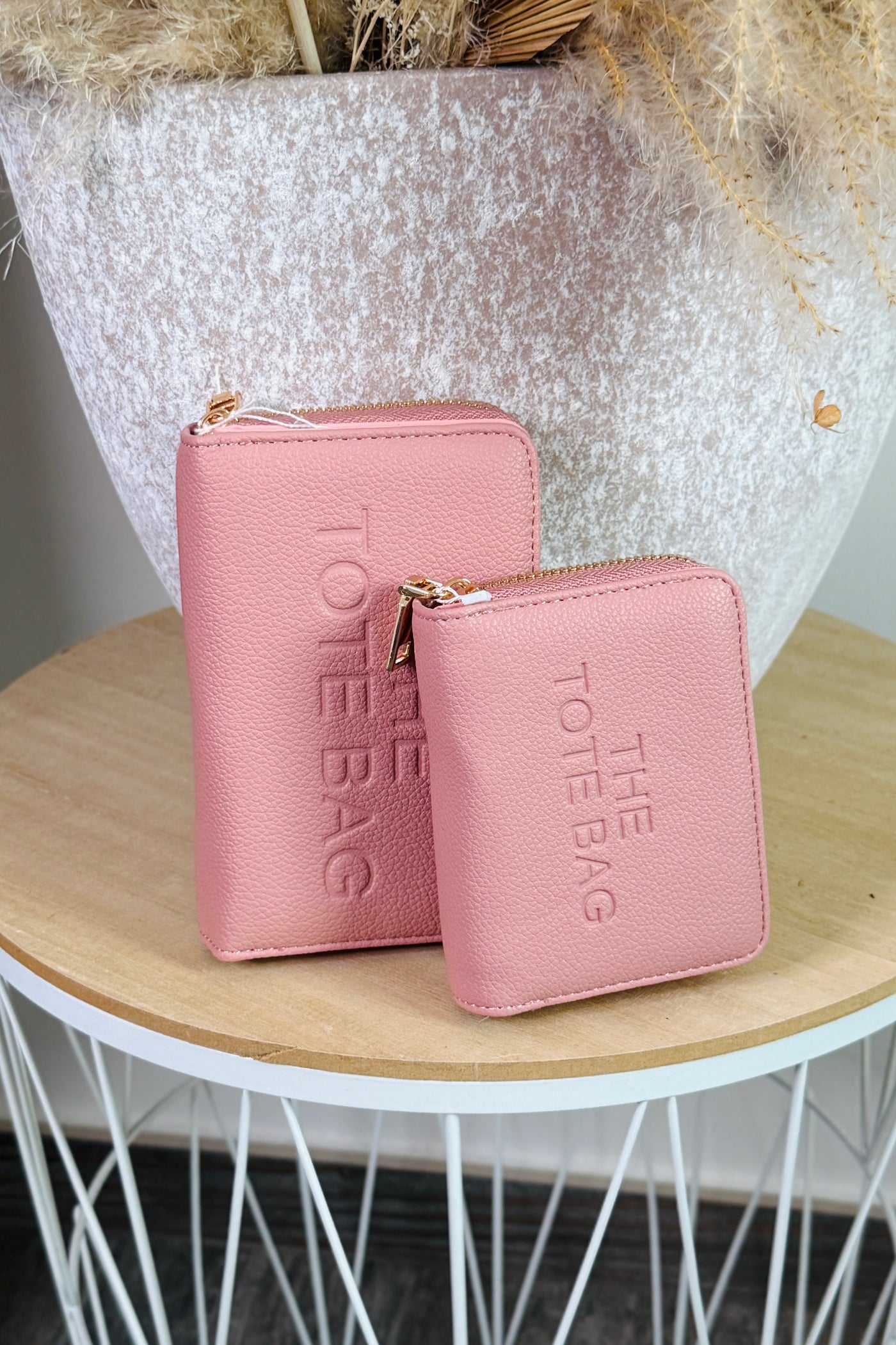 Portefeuille Tote Bag Petit Modèle Rose (15266174730565) (15266154774853)