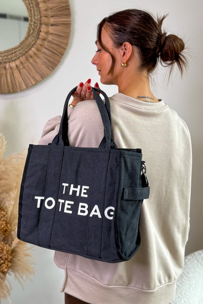 Sac Tote Bag Jeans Noir Modèle Moyen (15315036307781)