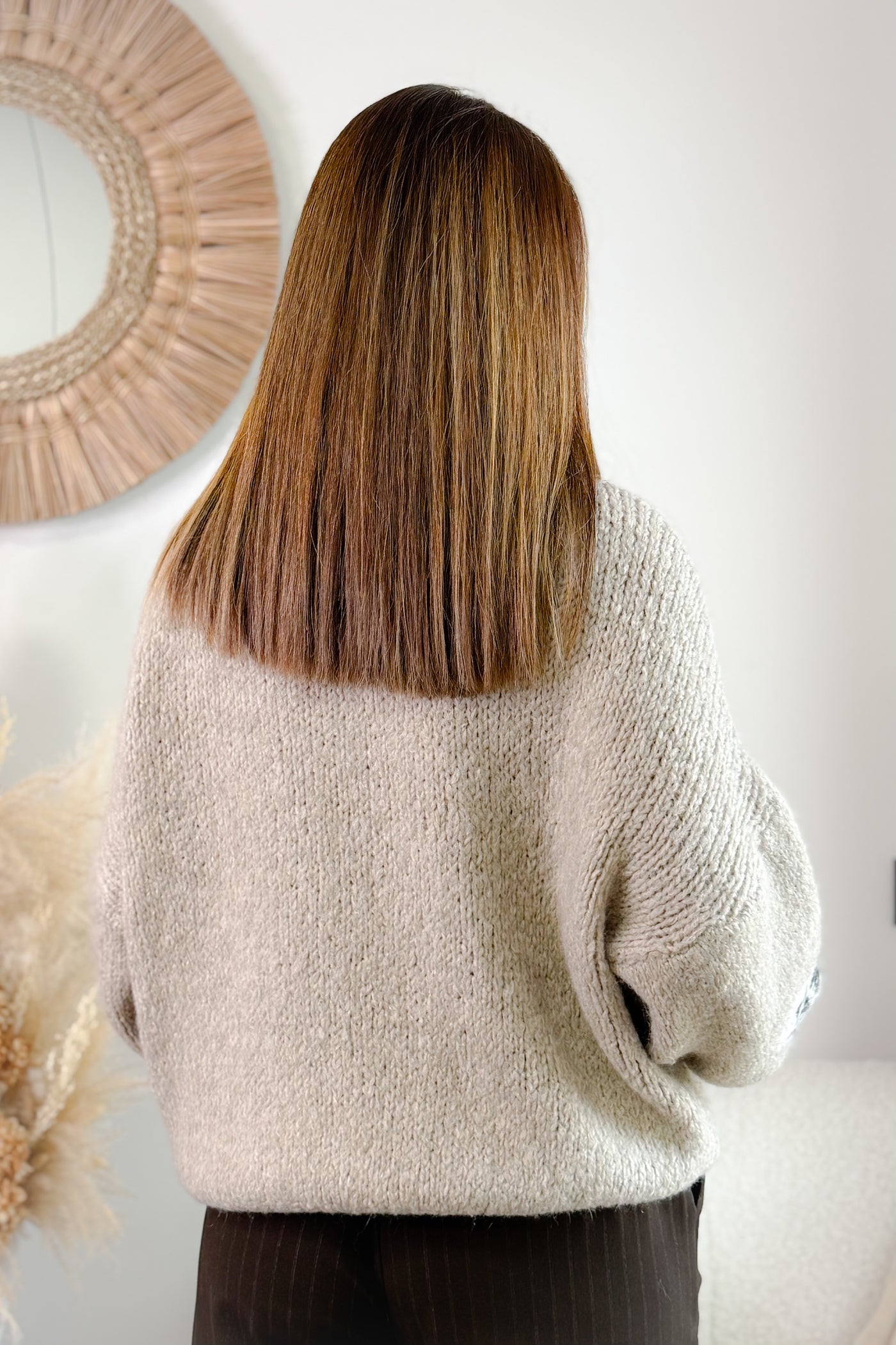 Pull "Coeur Léo" Beige