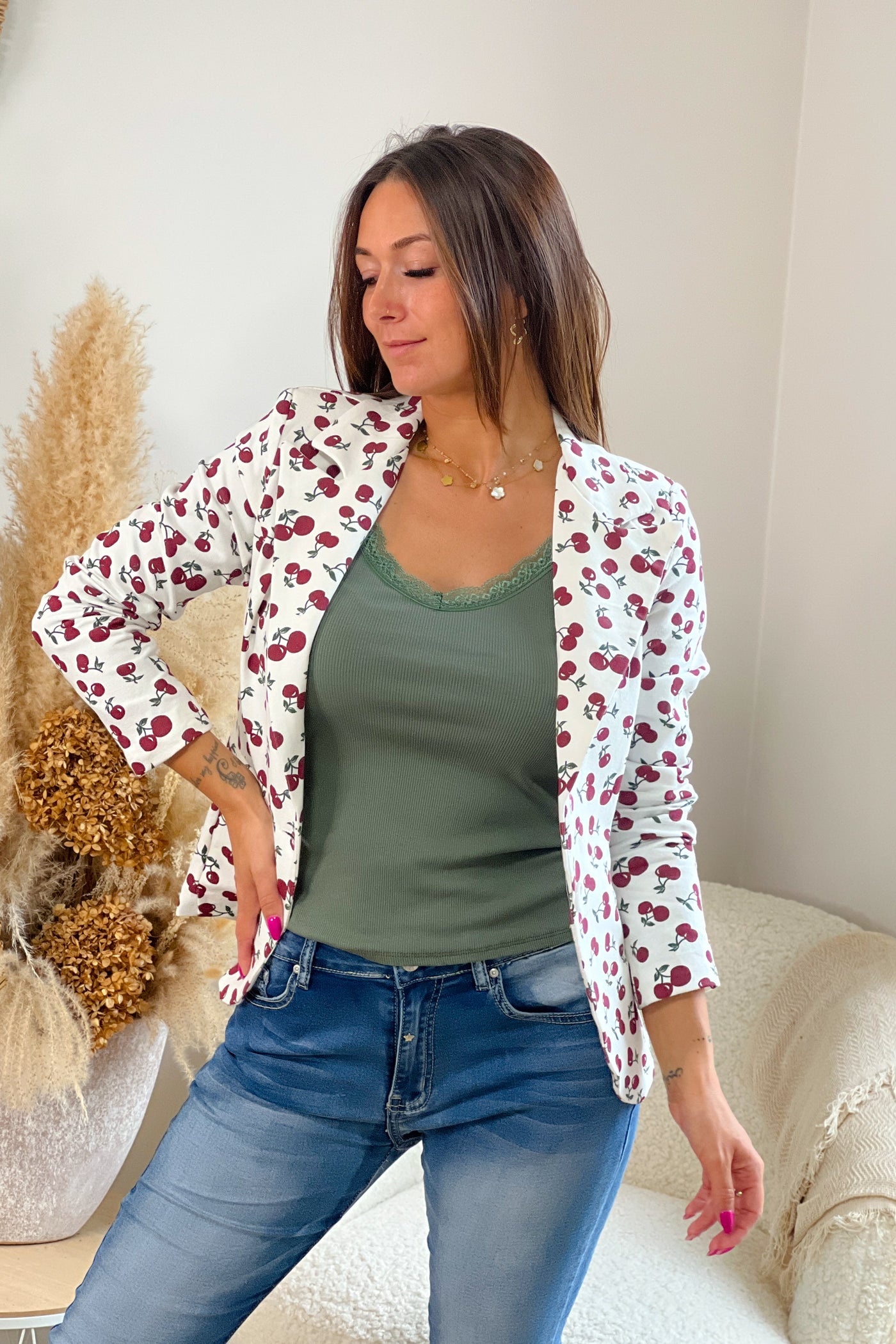 Blazer Cerise Blanc (9281674838341)