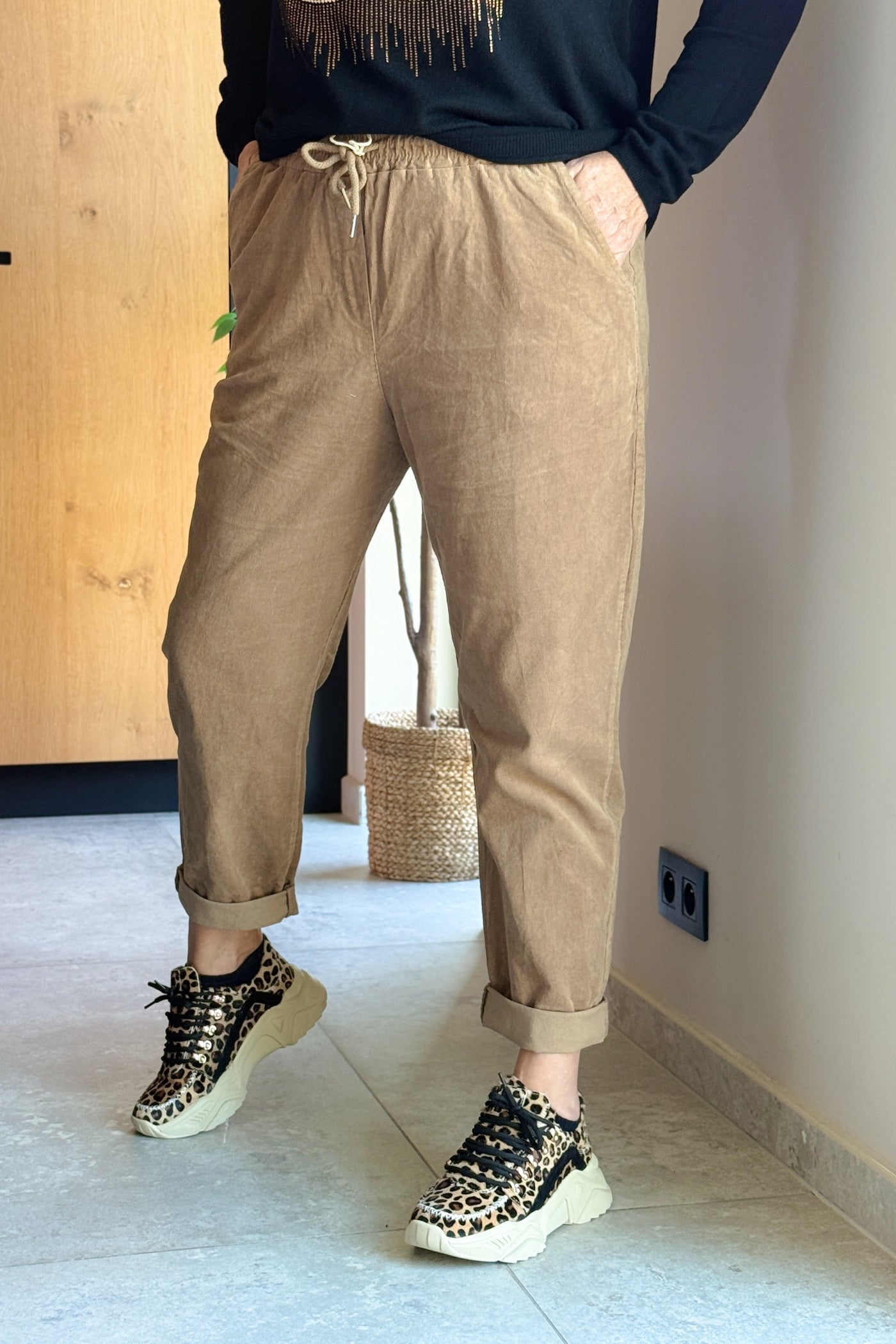 Pantalon En Velours Anne-Lou Camel GT