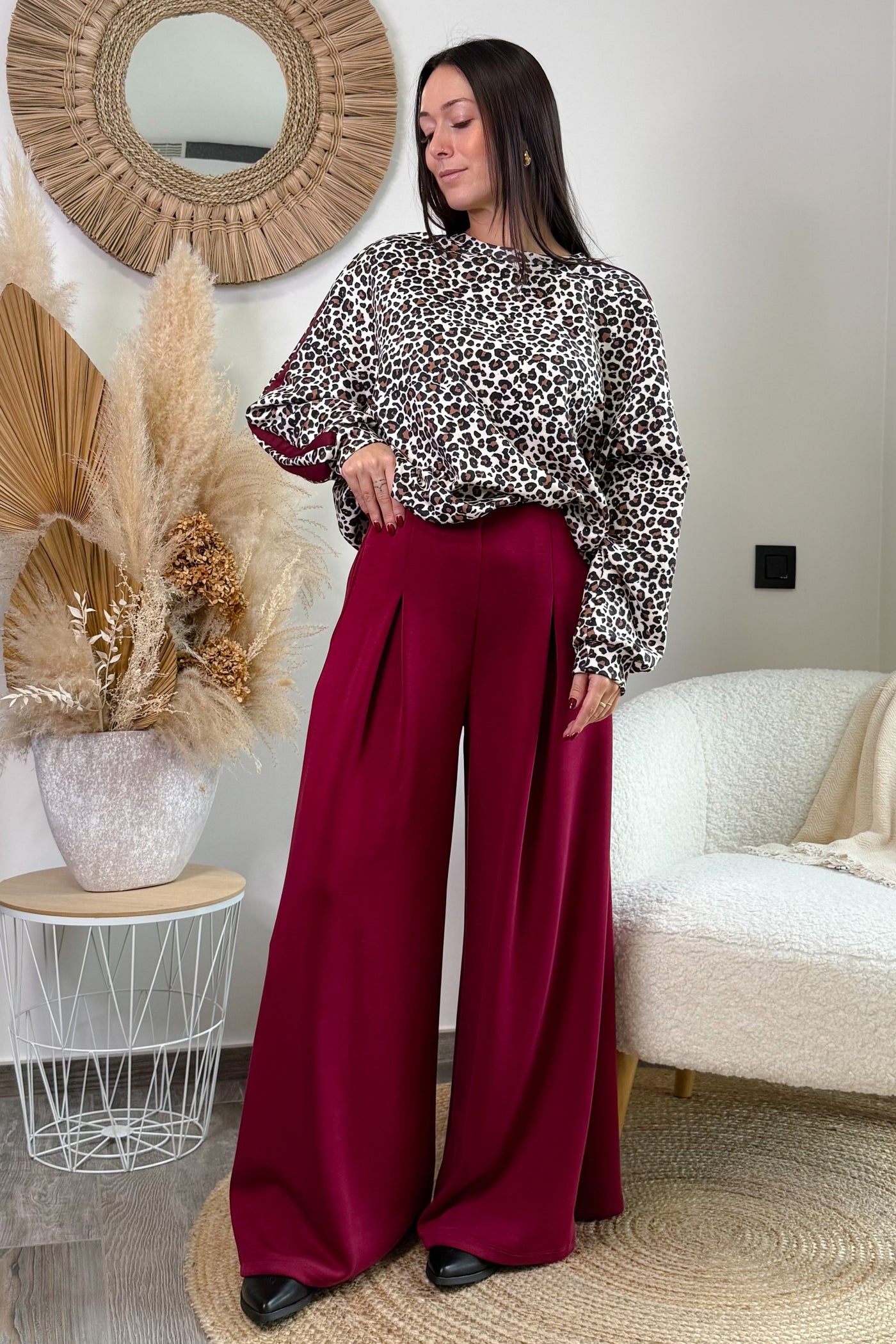 Pantalon Sylva Bordeaux