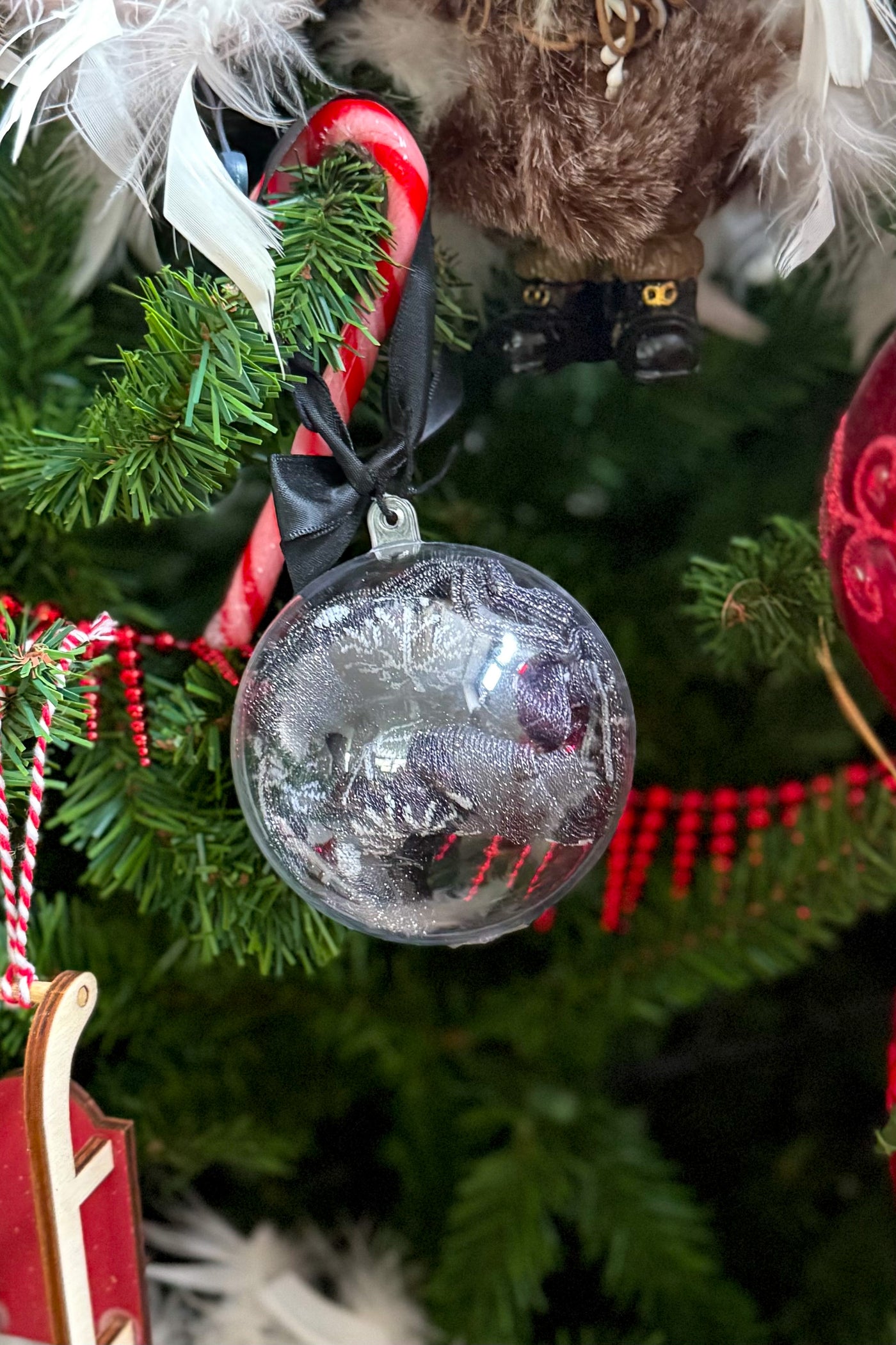 Chaussettes Paillettes Flocons Noir