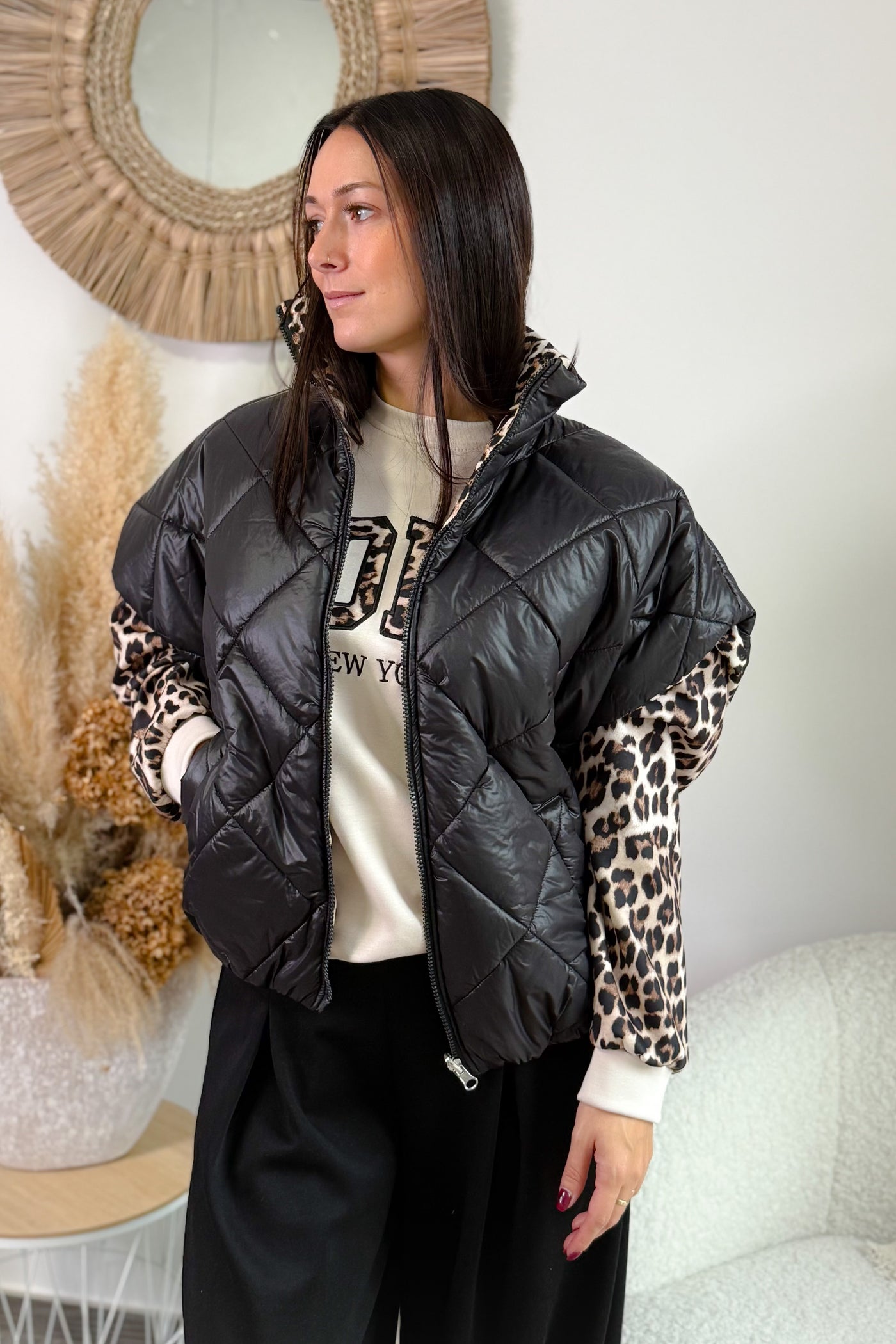 Veste Réversible Neila Noir/Léo