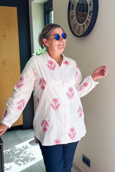 Chemise Paolina Blanc/Fuchsia (15050449224005)