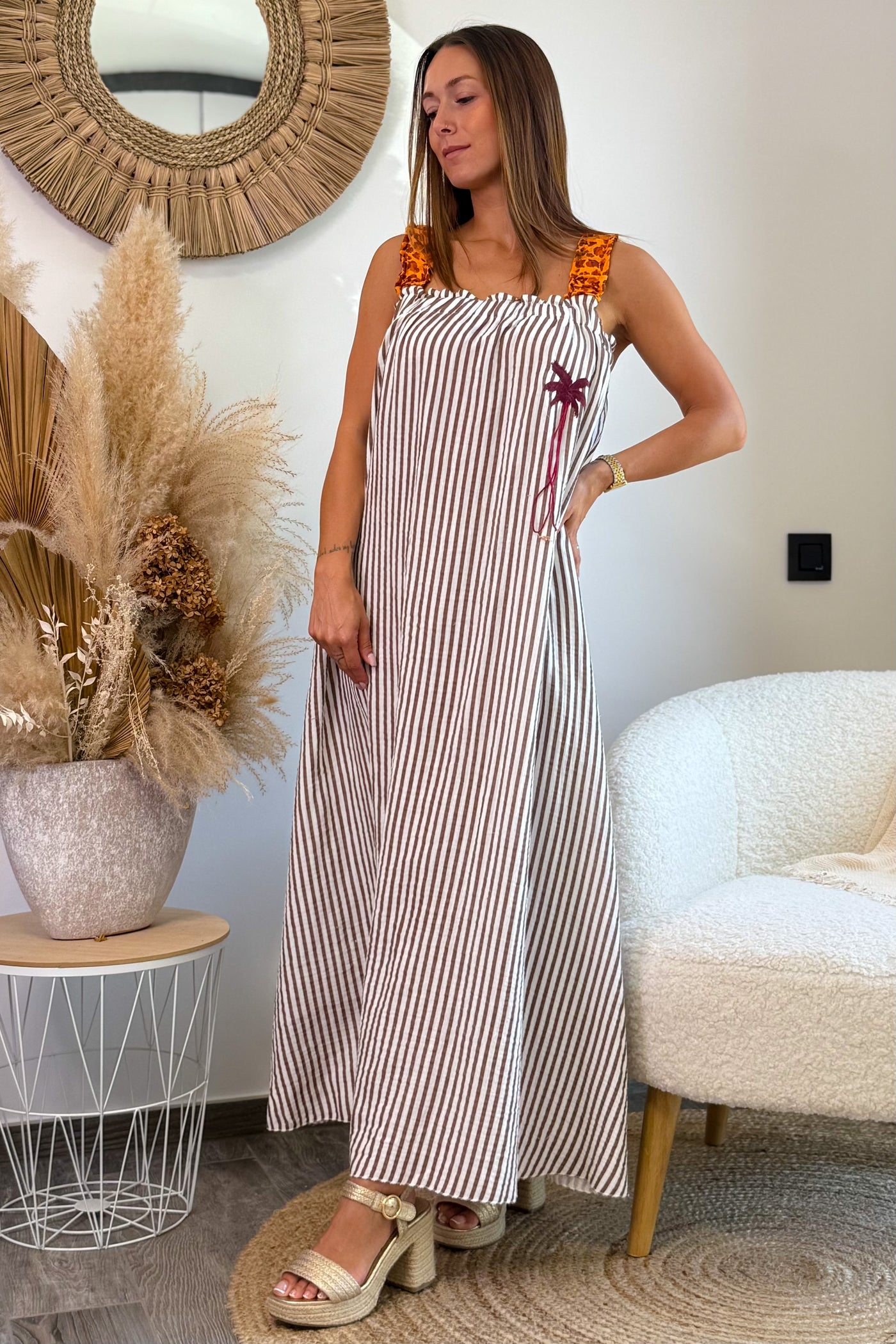 Longue Robe Ligné Choco/Prita (15126856958277)