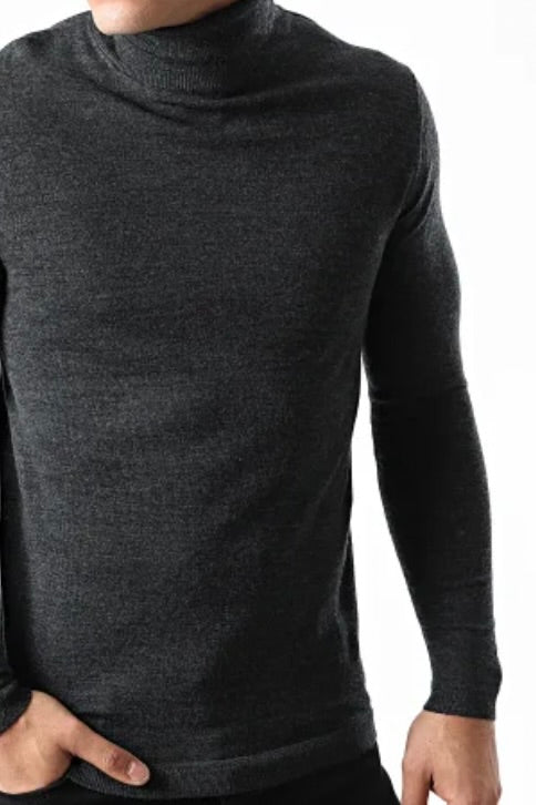 Sous pull Col Roulé Salvi Gris Anthracite (14900319224133)