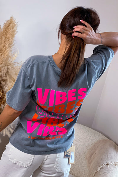 T-Shirt "Good Vibes" Gris (9216034079045)